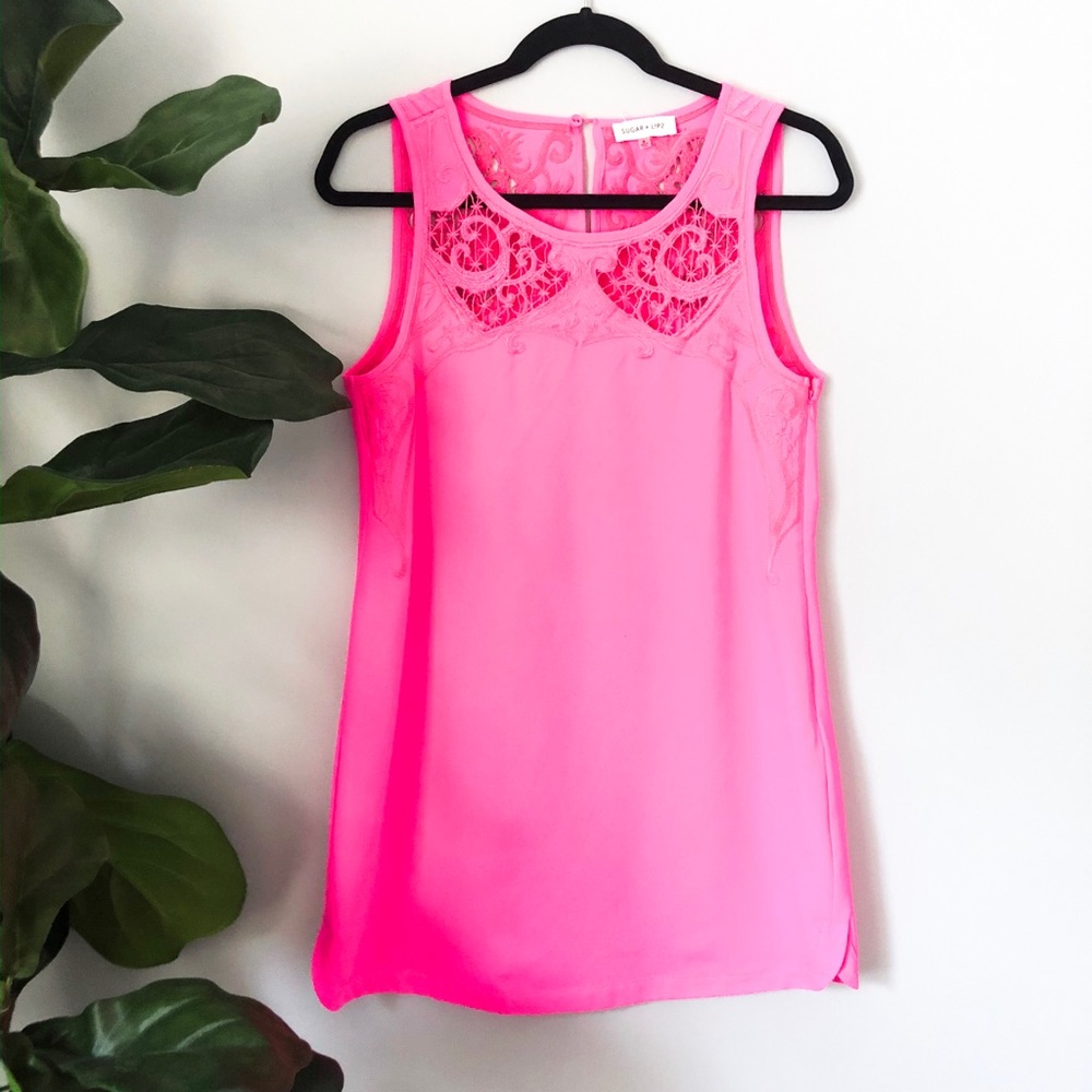 Sugar+Lips Pink Boutique Embroidered Dress